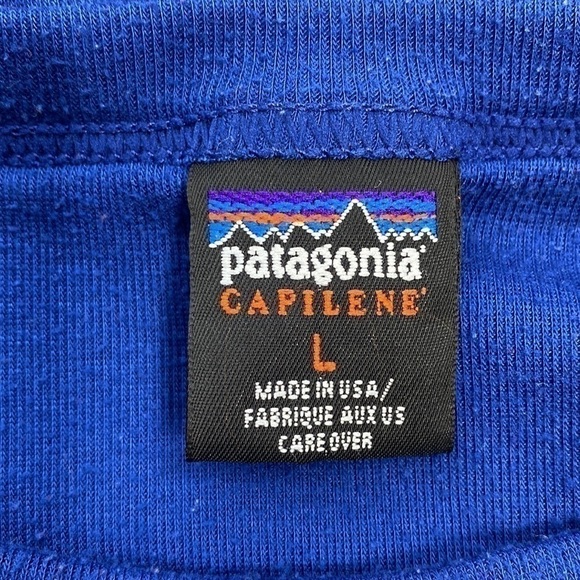 Vintage Patagonia Capilene Blue Long Sleeve Shirt Large - Picture 3 of 6
